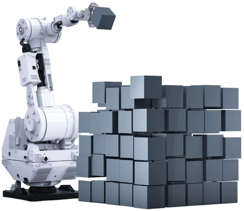 Robot with building blocks